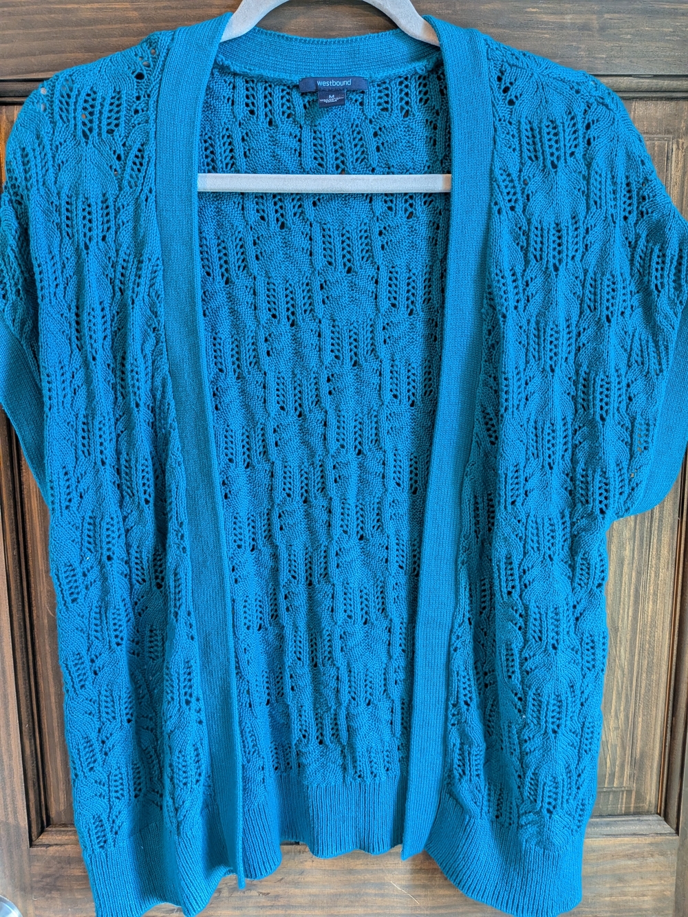 Westbound Teal Open-Front Knit Cardigan